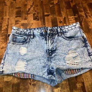 Forever 21 Acid Washed Denim Shorts